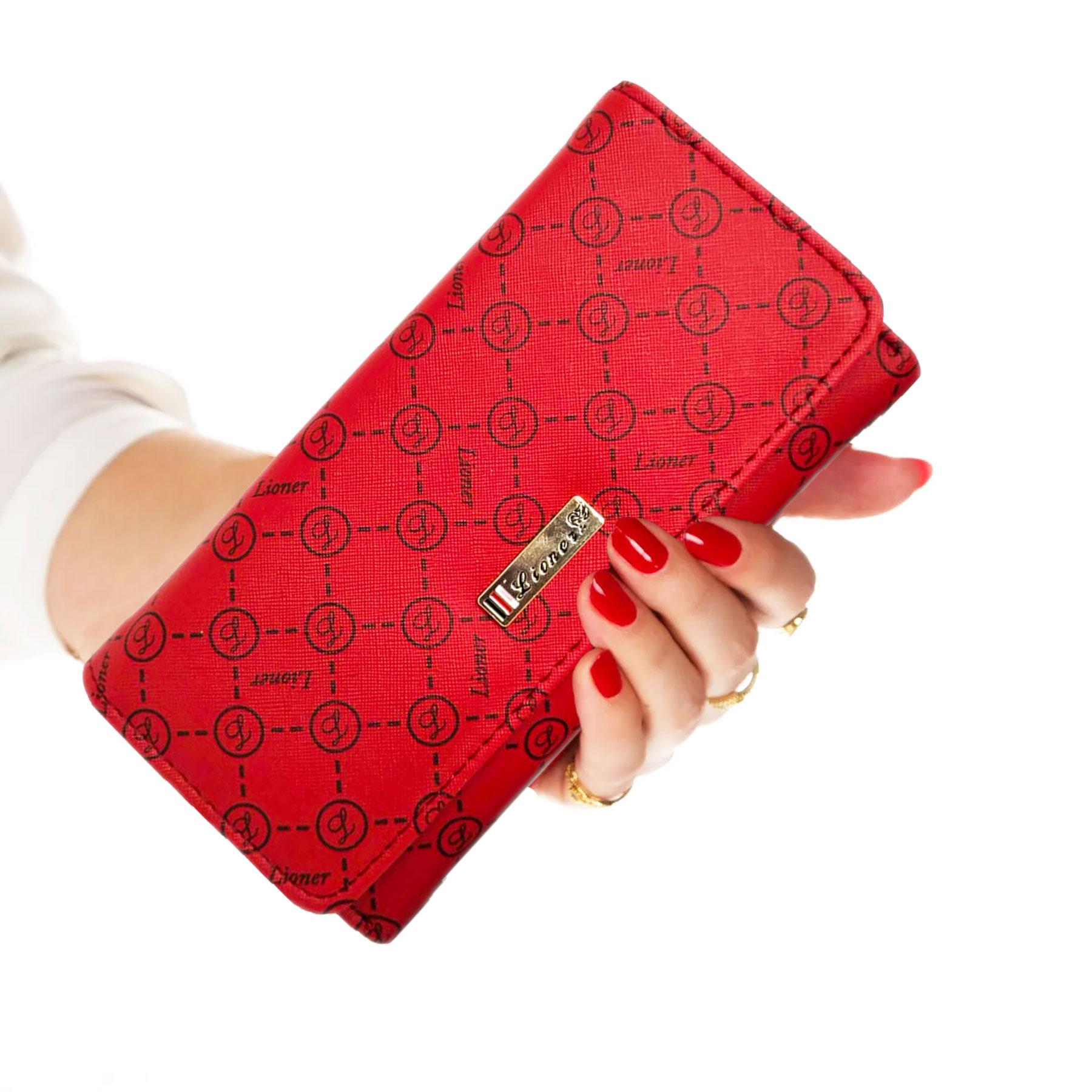 

Длинный женский кошелек Lederax, кошелек с застежкой-молнией, портмоне, держатели карт, искусственная кожа, женский клатч LD337 красный