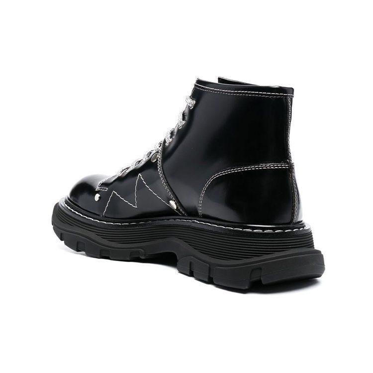 Alexander McQueen Tread Lace up Boots 'Black White' Women's 718366WIC6D1081