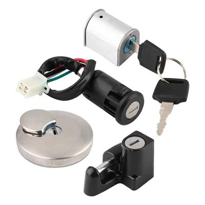 Helmschloss, Zündschloss, Schloss + Schlüsselset, Motorradzündschloss, ABS + Aluminium