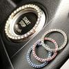 2Pcs 3DCar Key Ring Button Diamond Sticker Ignition Switch for Bling Decoration Circle Cover  Auto Motorcycle Styling Rhinestone