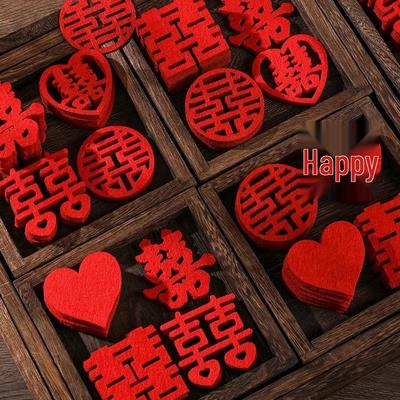 Double Happiness Wedding Bed Decor: Hand-Thrown Fruit Plate & Creative Scattering Decoration
