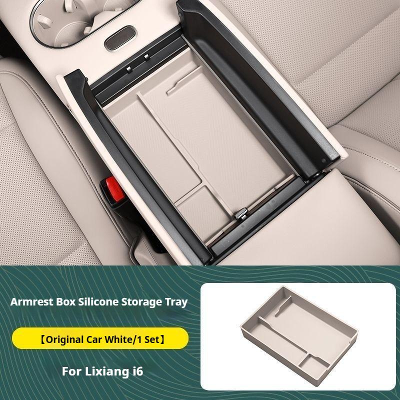 For Li Lixiang I6 Car Armrest Compartment Storage Box Leading Ideal I6 Car Dedicated Armrest Boxes Silicone Interior Storage Mat