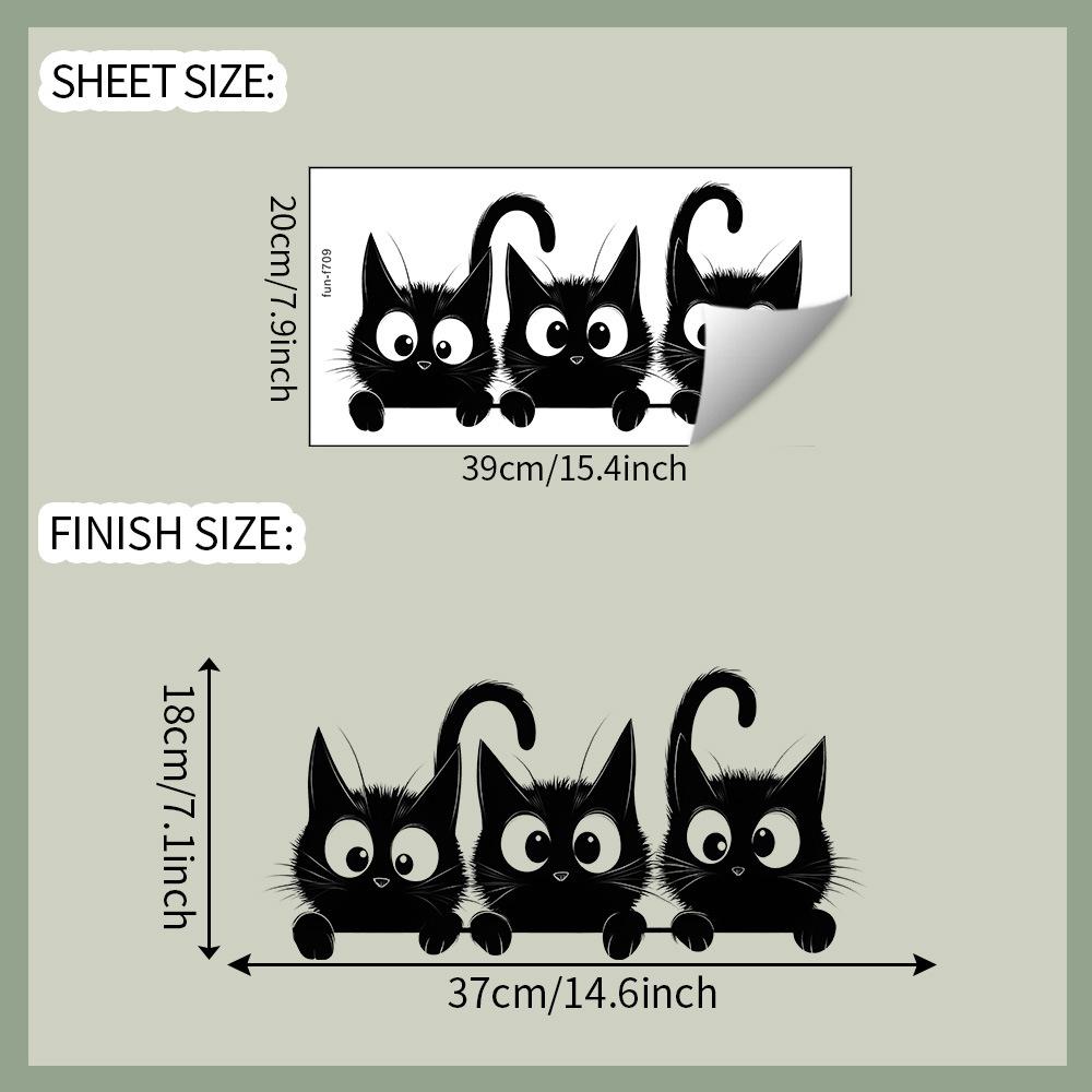 

Три забавных котенка Спальня Гостиная Прихожая Украшение дома Наклейки на стену