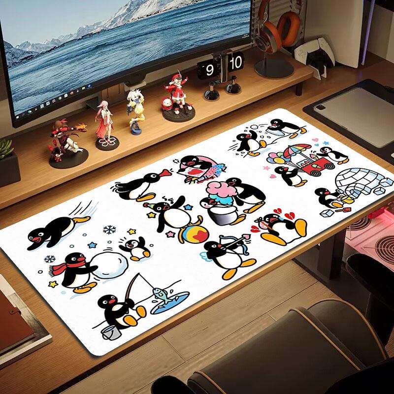 Penguin Adventure Large Size Mouse Pad Large Gaming Table Cushion Nonslip Laptop Tablet Big Mousepad Xxl Mat Mini Pc Playmat With Lock Edge