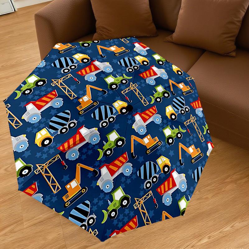 1PC Construction vehicles Umbrella-8-Rib Reinforced, Automatic Open, Lightweight & Durable, Cute Fashion Accessory for Outdoor-T397
