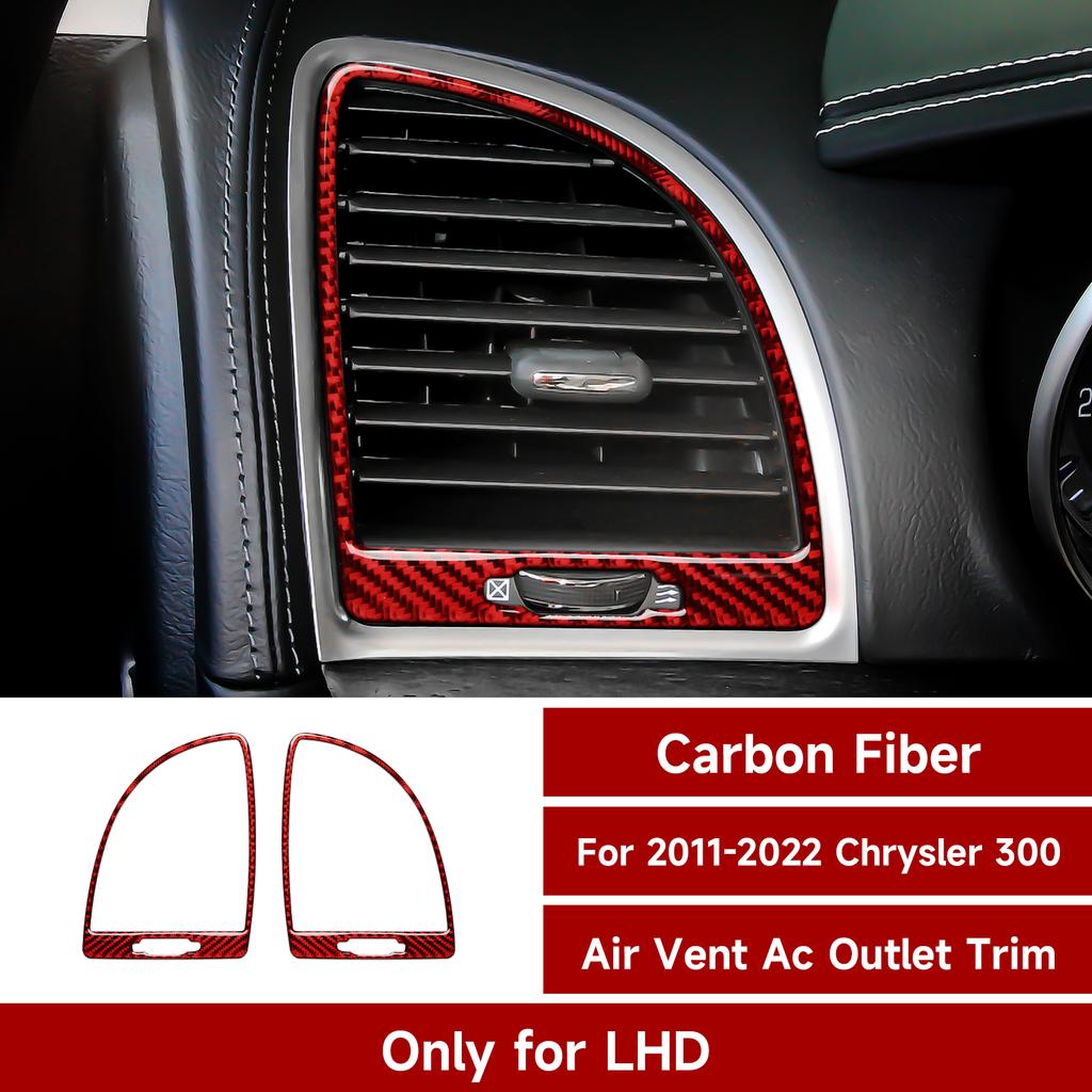 Für 2011-2022 Chrysler 300 Autozubehör Luftausströmerabdeckung AC-Auslassverkleidung Aufkleber Kohlefaser-Interieur