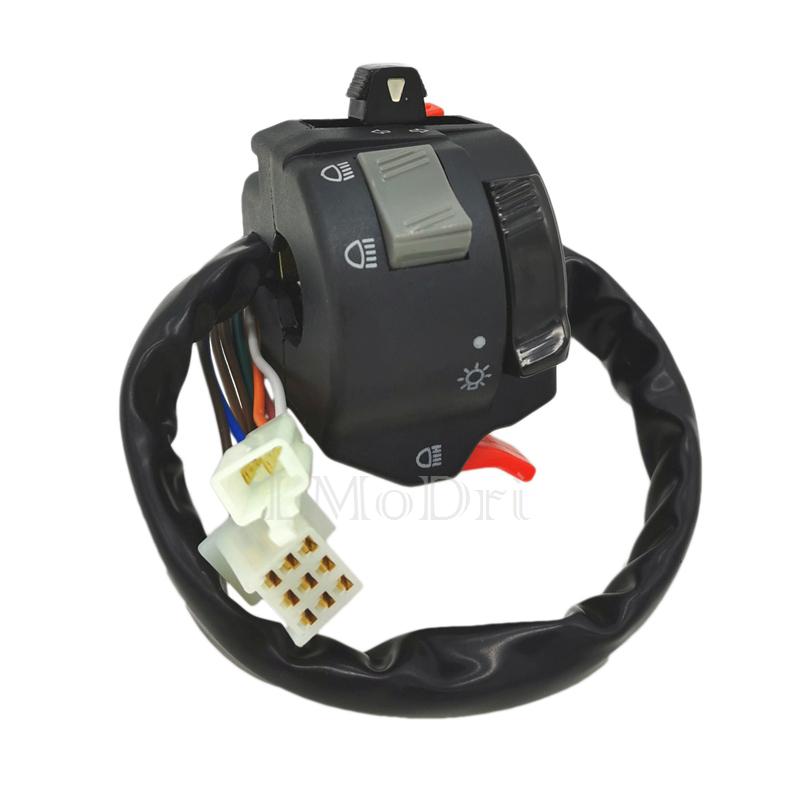 LMoDri 7/8'' 22mm Handlebar Motorcycle ATV Switches Headlight Fog Light Turn Signal Horn High/Low Beam Button in 1 Multi