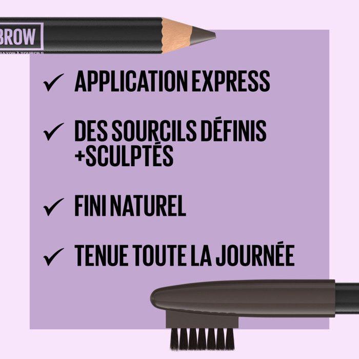 Crayon à Sourcils - Maybelline New York - N°02 Blonde - Brosse intégrée - Résultat naturel - Longue tenue