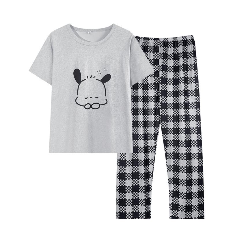 Summer new pajamas for women, INS lazy casual style, suitable for outerwear, Pachaco short-sleeve long pants, homewear set