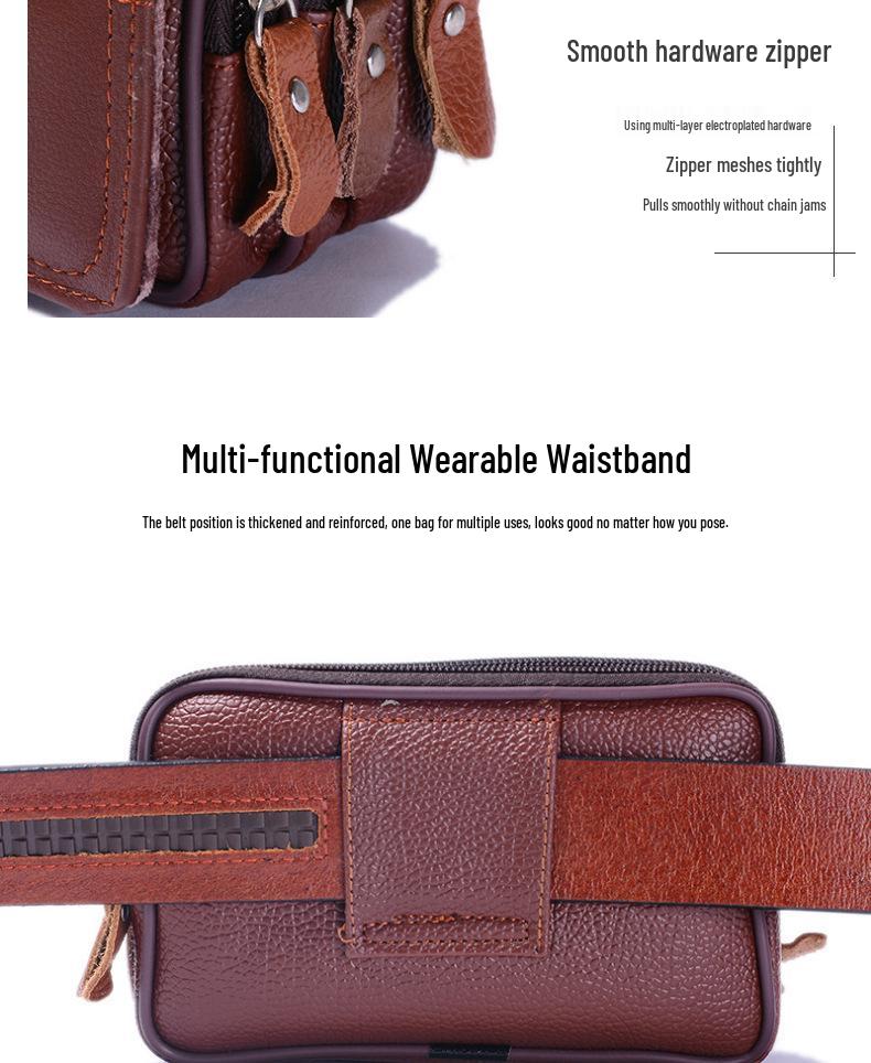 Cross-Border Men's Waterproof Anti-Theft Phone & Coin Belt Waist Pack