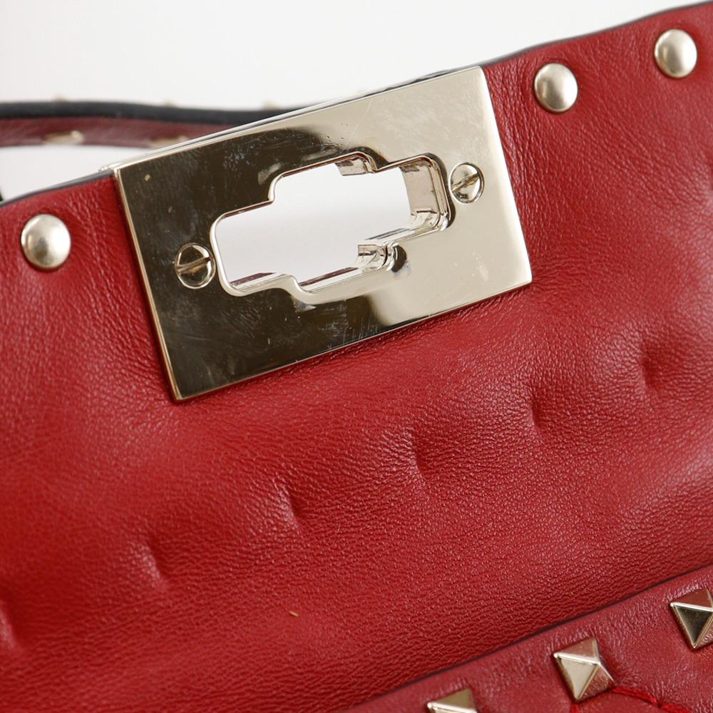 Valentino Garavani Rock Studs Shoulder Bag MW0BCA23NAP Mini Shoulder Wallet Shoulder Red Leather Women Used