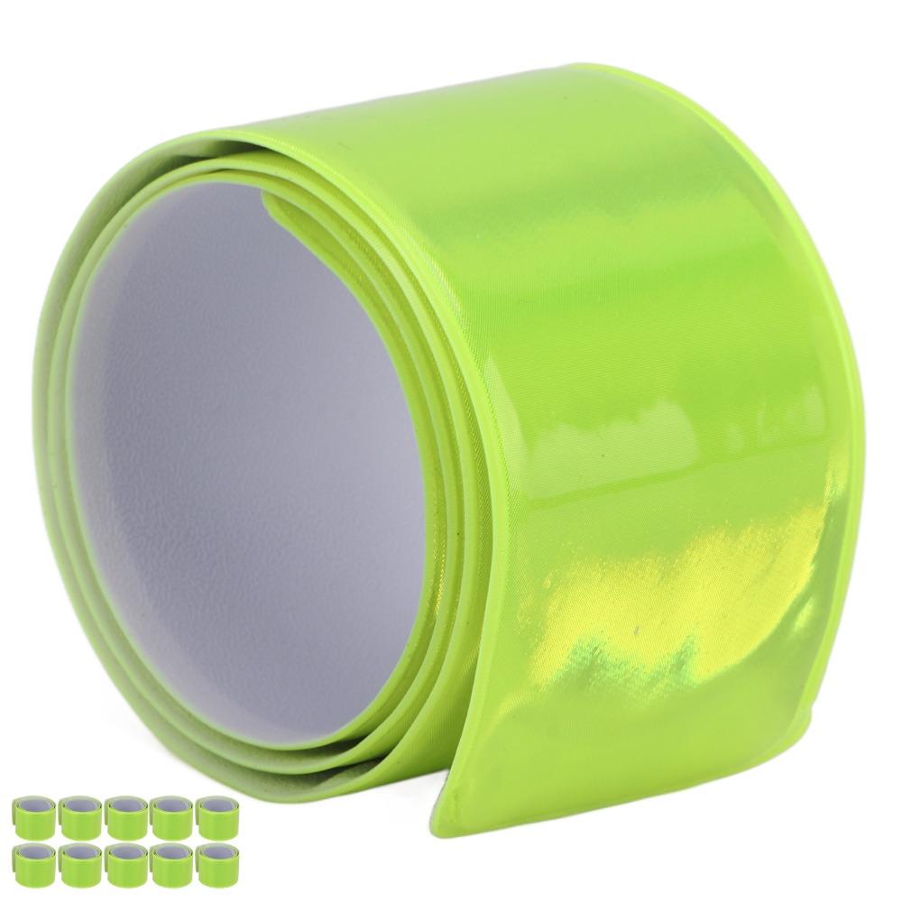 10PCS 40*3cm Reflective Slap Bands High Visibility Safety Reflector Strips for Adults