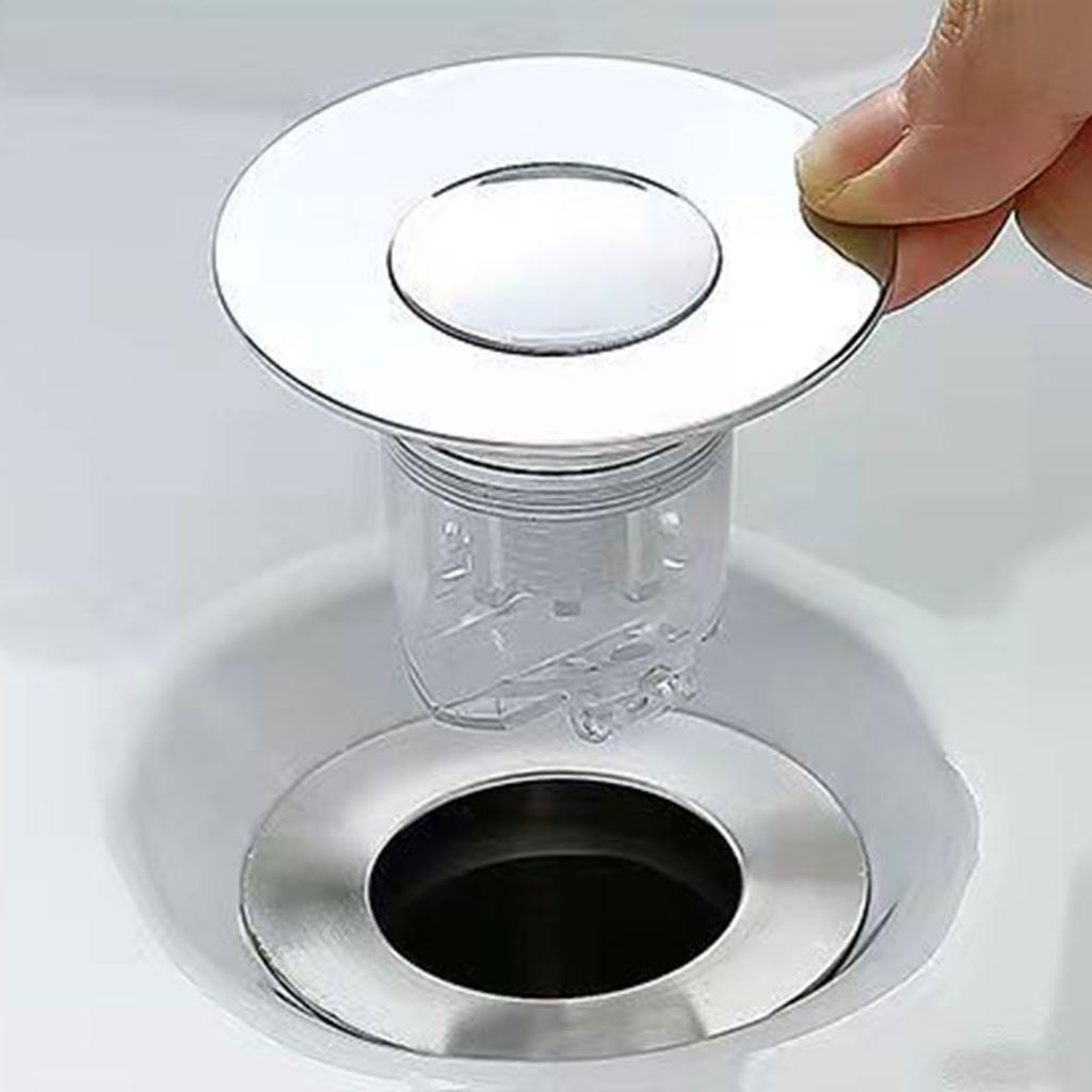 New Bathroom Sink Drain Stopper PopUp Sink Drain Filter Prevent Clogging Strainer Deodorizer Core Easy Install