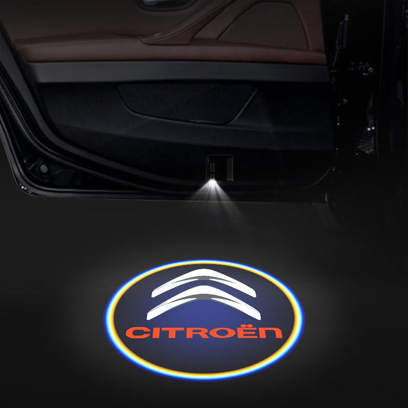 1/2Pcs Car Door Welcome Laser Led Projector Wireless Logo Light Accessories For Citroen C3 C5 AIRCROSS C5X C4 Cactus e-C4 X e-C3