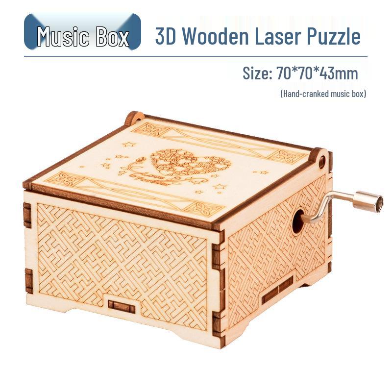 Children s Wooden Ferris Wheel Music Box Puzzle – DIY Carousel and Piano Assembly Toy