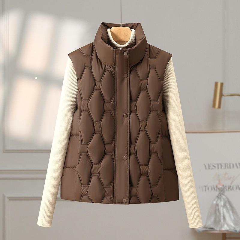 Cotton vest women's short autumn and winter stand-up collar down cotton vest loose casual stand-up collar cotton vest