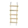 Natural Wooden Bird Ladder Climbing Toy for Small To Medium Birds Parrot Perch Hanging Ladder with Metal Hooks Durable Safe Material