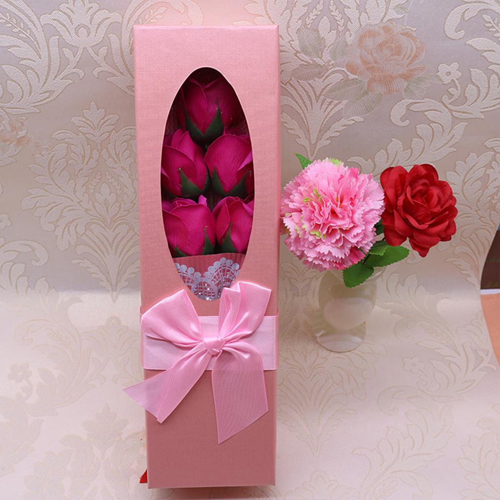 Rose Soap Flower Floral Bouquet Gift Box for Mother’s Day Wedding Party Present
