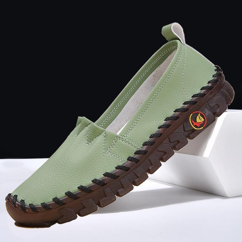 2025 Popular Mother Shoes Soft Sole Comfortable Women's Shoes Spring and Autumn Flat Sole Single Shoes Beef Tendon Sole Large Size Mother Shoes