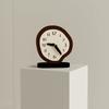 Living Room Table Clock, Creative Minimalist Desktop Decor with Artistic Design, Silent Bedside Alarm Clock for Bedroom