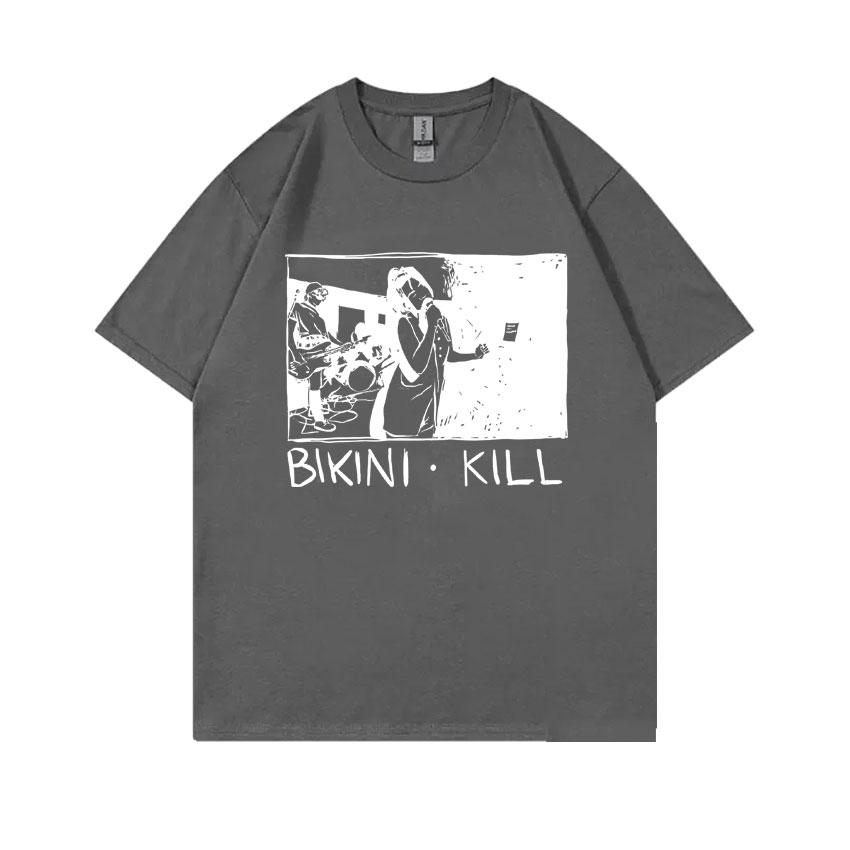 Punk Rock Band Bikini Kill Riot Grrrl Kathleen Hanna Print Tshirts Men  Casual Oversized Tshirt Short Sleeve Mens T Shirts