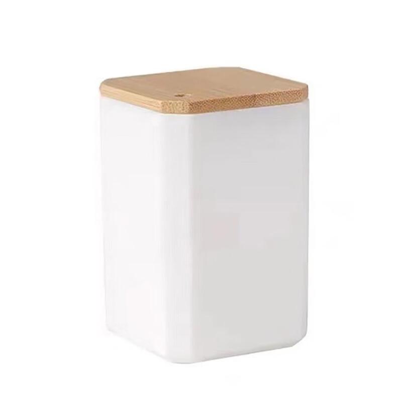 Plastic Toothpick Holder with Bamboo Lid