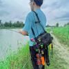 Fishing Tackle Shoulder Bag Storage Bag Portable Fishing Rod Holder Outdoor Sports Bag Multifunctional Waist Bag Lure Bag
