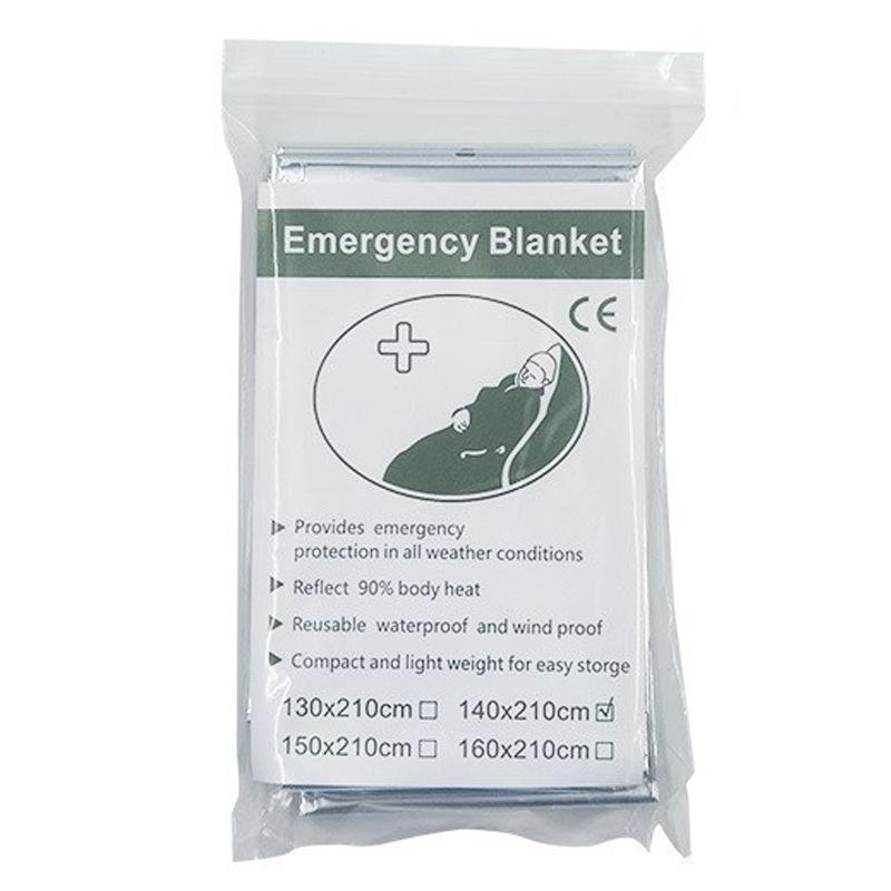 Outdoor Portable Waterproof Emergency Thermal Blanket Disaster PET First Aid Rescue Aluminium Survival Foil 130*210cm