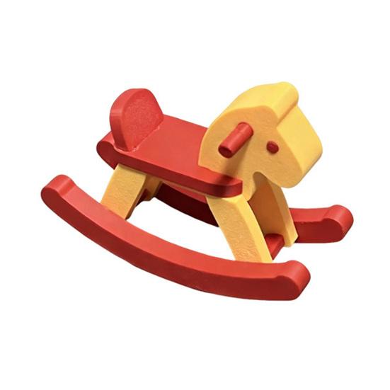 Dollhouse Miniature Ornament, Rocking Horse Exquisite Detailed Accessories, Small Realistic Appearance Furniture for Photo Props Micro Landscape
