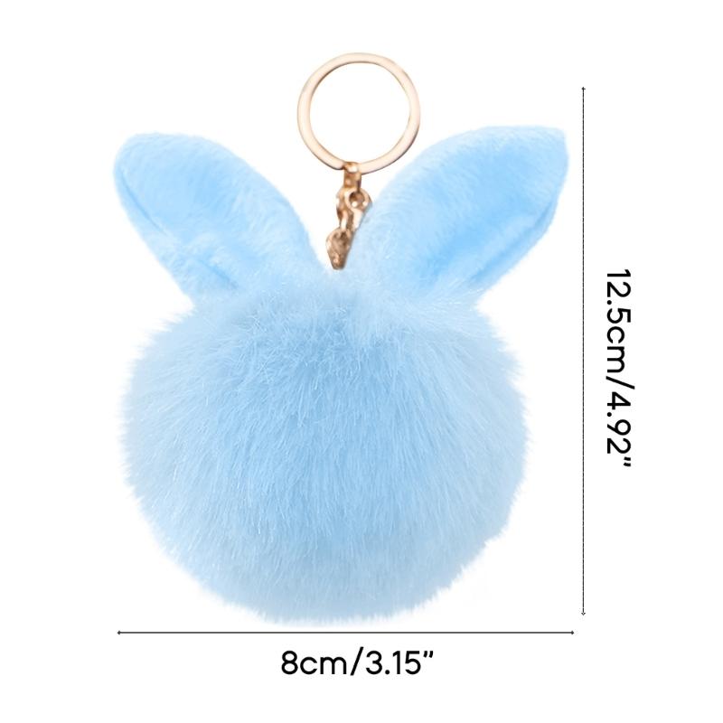 Soft Artificial Rabbit Furs Keychain Plushs Ball KeyRing Cute Pom Pom Bag Charm Car Pendant Decoration for Women Girls