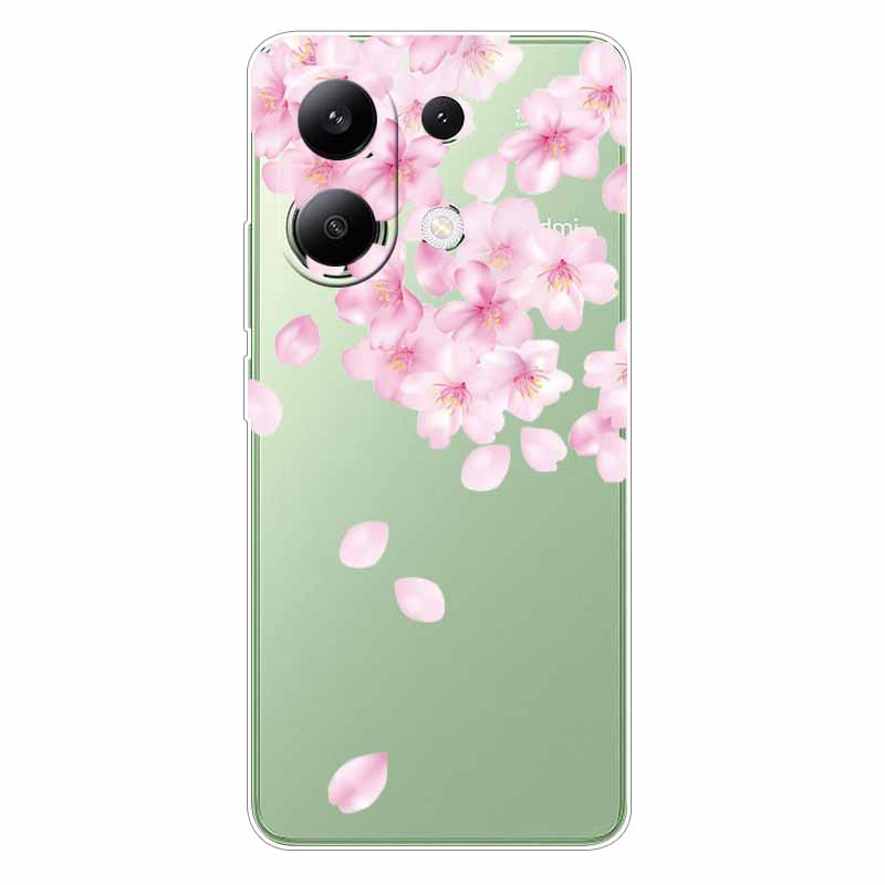 For Xiaomi Redmi Note 13 4G Case TPU Clear Soft Cute Girl Paint Cover For Redmi Note 13 4G Case Note13 Transparent Silicone