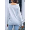 Damen Winter Freizeit Knopf Streifen Einfarbig Strickpullover