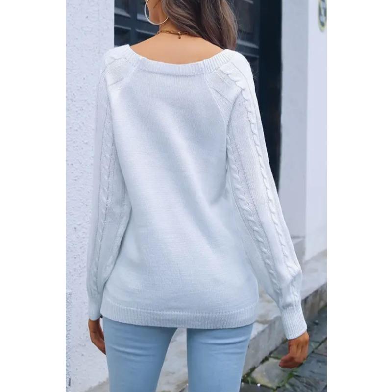 Damen Winter Freizeit Knopf Streifen Einfarbig Strickpullover