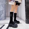 Women Elastic Socks Boots Ladies Thick-Soled Stovepipe Boots Flat Knee Stretch Boots Ladies Sports Leisure Slim Boots