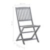 VidaXL Lot de 8 Chaises Pliables d'Extérieur, Sièges de Terrasse, Chaises de Balcon, Meubles de Patio Jardinage, Bois 3078289
