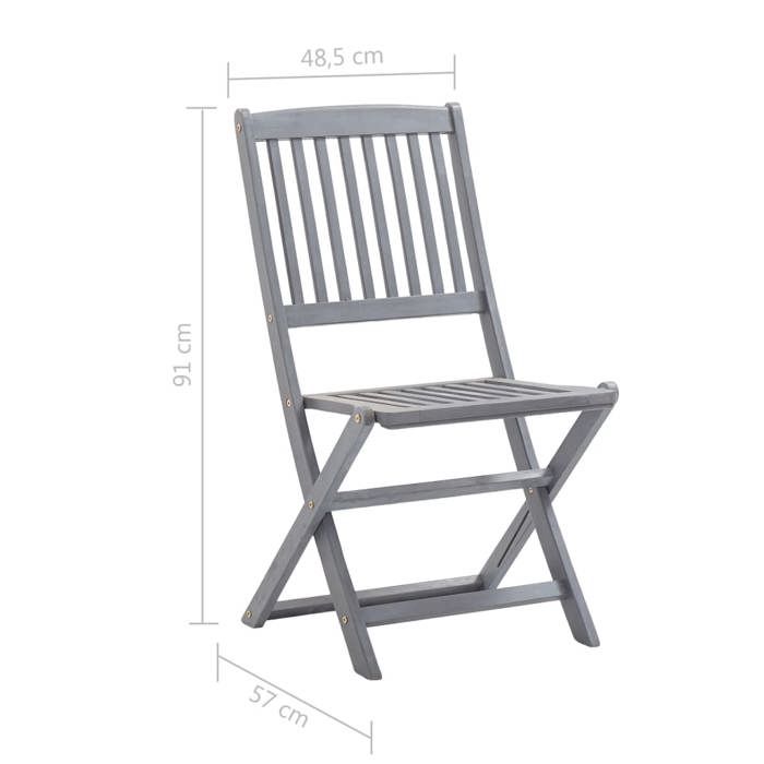 VidaXL Lot de 8 Chaises Pliables d'Extérieur, Sièges de Terrasse, Chaises de Balcon, Meubles de Patio Jardinage, Bois 3078289