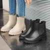Bottes de pluie courtes imperméables pour femmes, doublées en polaire et antidérapantes en PVC