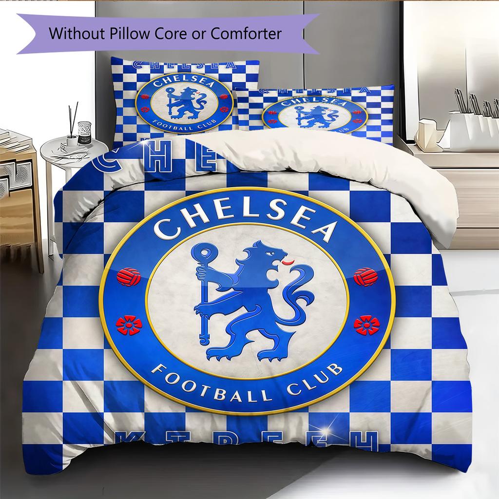 Chelsea logo Pattern Bedding Quilt Set Quilt Cover Pillowcase Home Decoration Birthday Gift (1 * duvet cover + 2 * pillowcase, without core)
