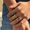 Jiedin mehrschichtiger schlichter Ring Titanstahl nicht verblassender Schmuck Edelstahl beliebter europäischer und amerikanischer Schmuck