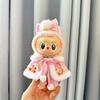 17cm Mini Plyšová Panenka Oblečení Labubu I II Idol Panenky Sedící Párty Roztomilá Růžová Pláštěnka Novoroční Sady Doplňky Pro Korea Kpop Exo