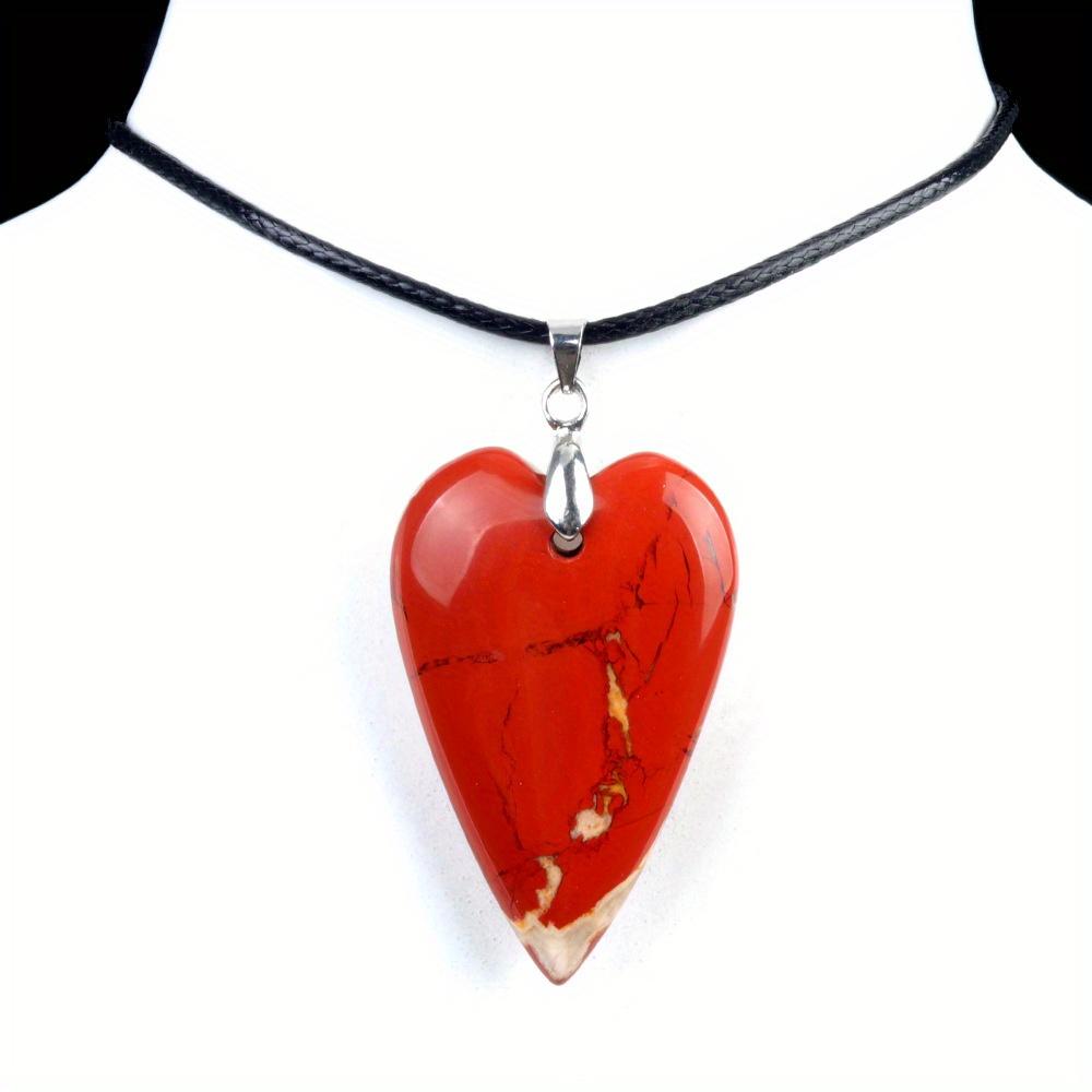 Long Heart Stone Pendant Natural Crystal Arrowhead Amethyst Crystal Charms For Necklace Stainless Steel Chain Women Jewelry new