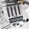 1/3Pcs Bow Lace Nail Stickers With Sweet Hearts Self Adhesive Nail Art Stickers Decals Japanese Winter Knit Lace Decoration
