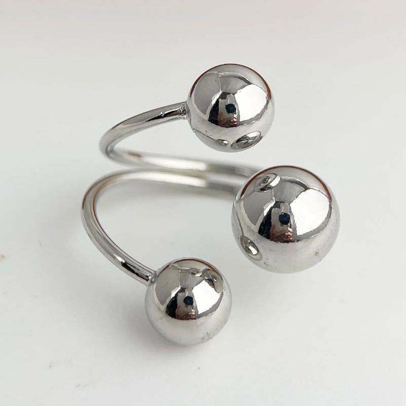 Rings for Women Couple Minimalist Handmade Simple Three Balls Ring Fine Jewelry Gift Prevent Allergy