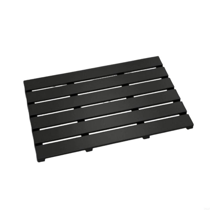 Bathroom Storage Platform with Open Slatted Top and Raised Feet for Shower Area, Sink Side, Tub Side, and Daily Use