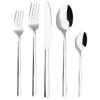 5Pcs Dinnerware Set Stainless Steel Tableware Set Knife Fork Spoon Dinner Set Black Gold Cutlery Set Kitchen Service for 6