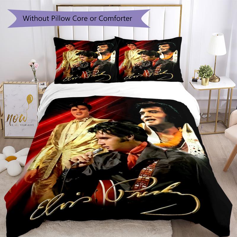 Elvis Presley Comforter Cover Set Design For Guest Room Machine Washable Christmas Gift