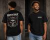 Hardcore Dödskalle Krona T-shirt | Gotisk Kedja Metall Tee