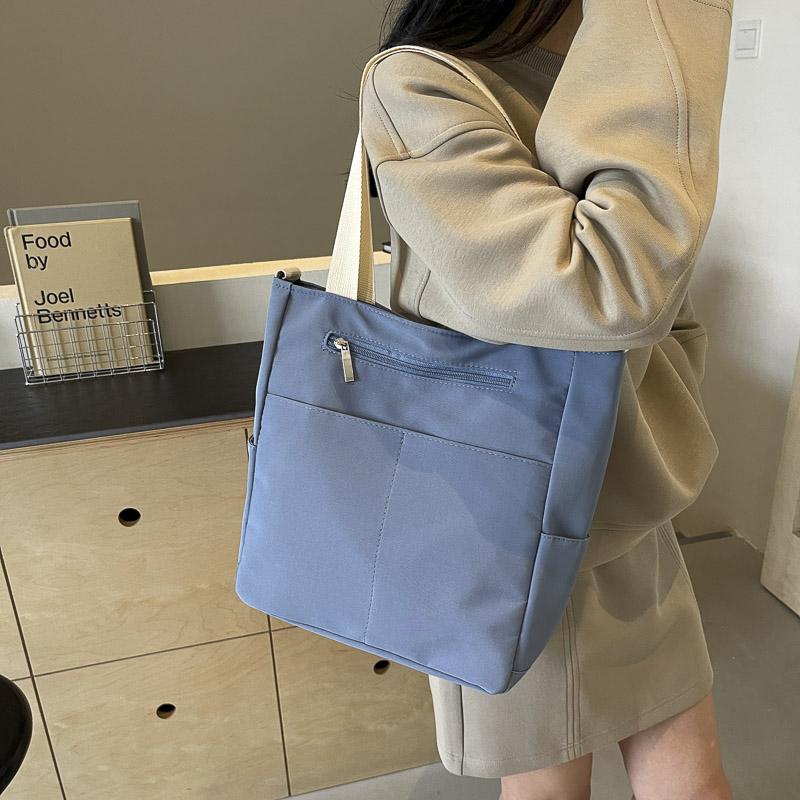 Women s Commuting Solid Color Tote Bag Large Capacity Crossbody Bag Handbag чёрный — фото 6