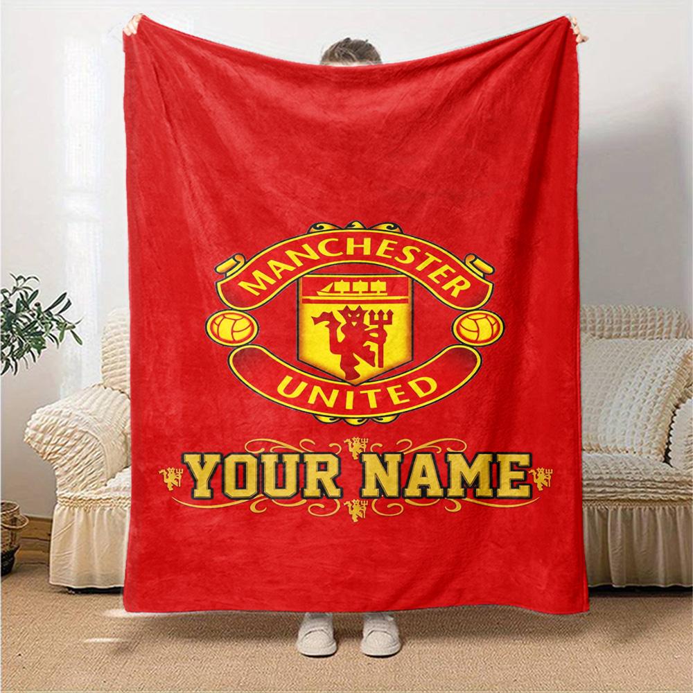 Manchester Personalized Text Blanket Cozy Personalized Blanket Comfortable Throw For Home Decor Sofa Couch Bed Four Seasons Universal