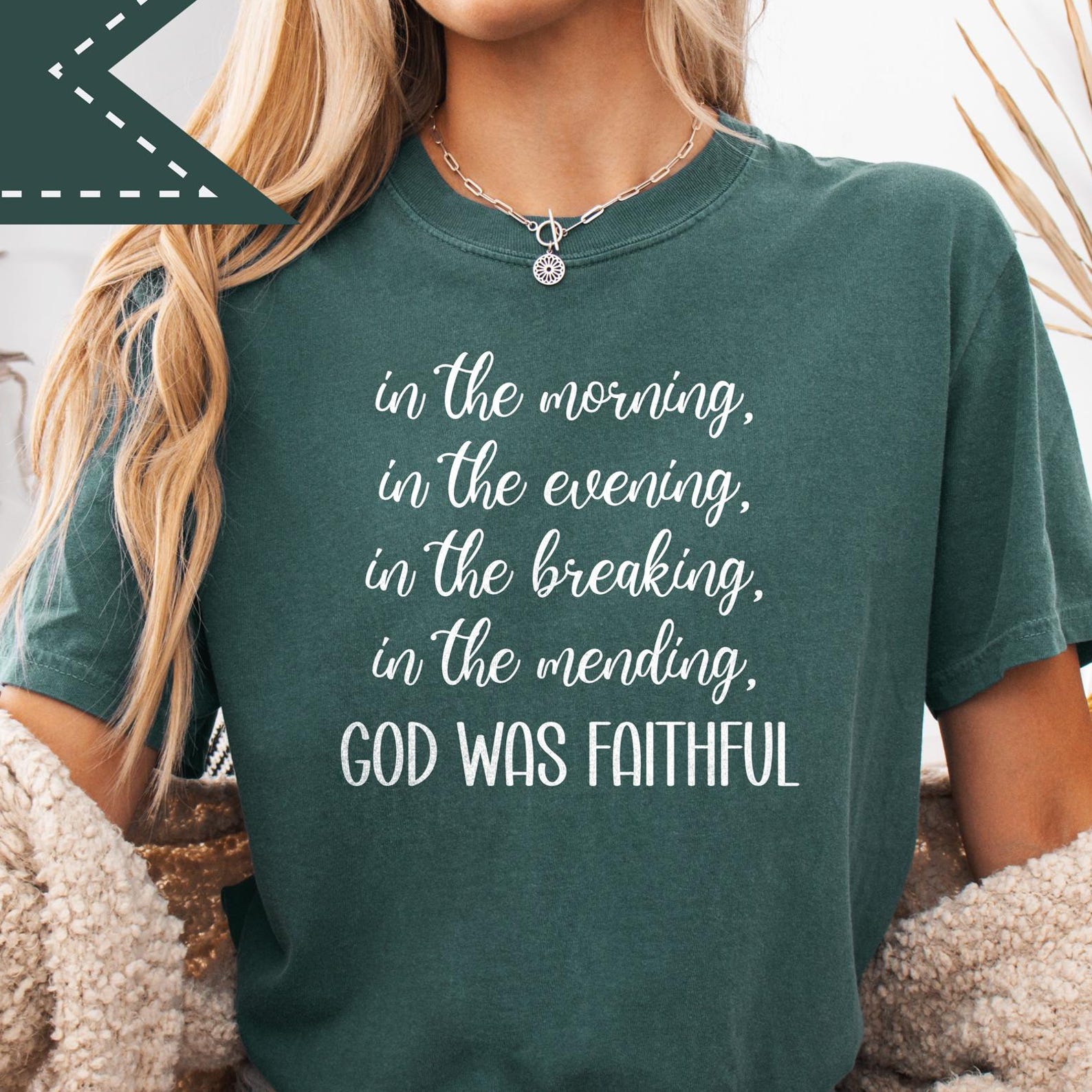 God Was Faithful TShirt, Trendy Faith Outfit TWJ, Comfort Colors® Christian Shirt, Jesus Shirt, Boho Christian Shirt S